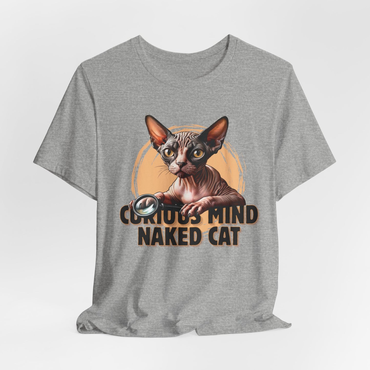 Curious Mind Naked Cat Unisex T-Shirt