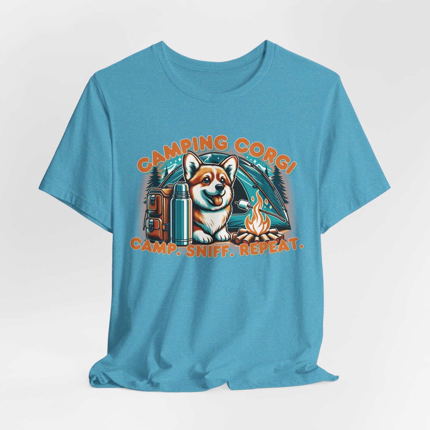Camping Corgi Camp Sniff Repeat Unisex T-Shirt