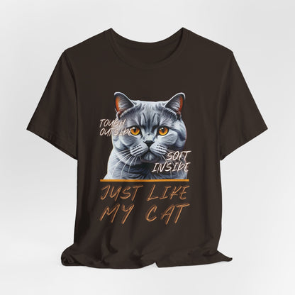 Tough Outside Soft Inside Just Like My Cat Unisex T-Shirt