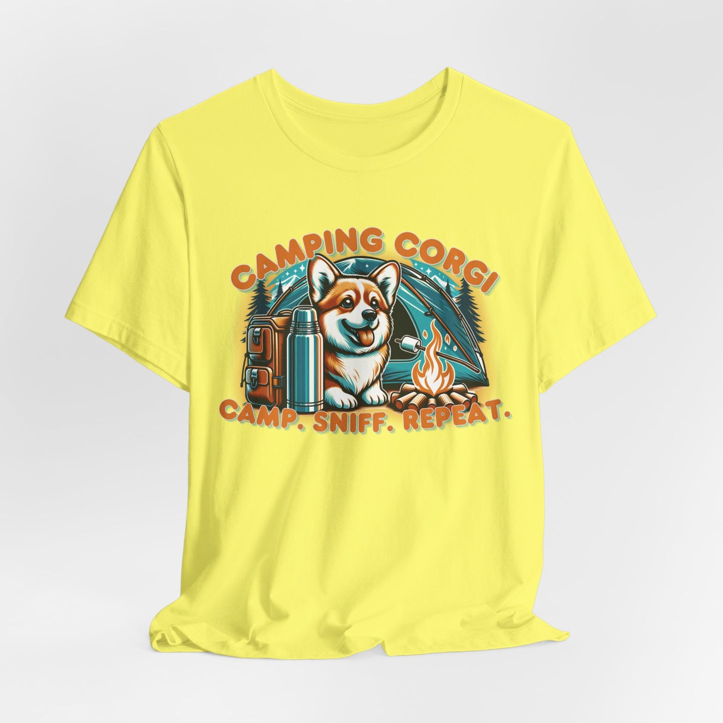 Camping Corgi Camp Sniff Repeat Unisex T-Shirt